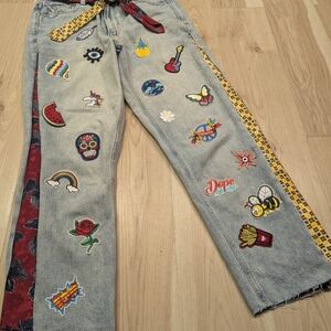 Embroidered Patchwork Women Jeans